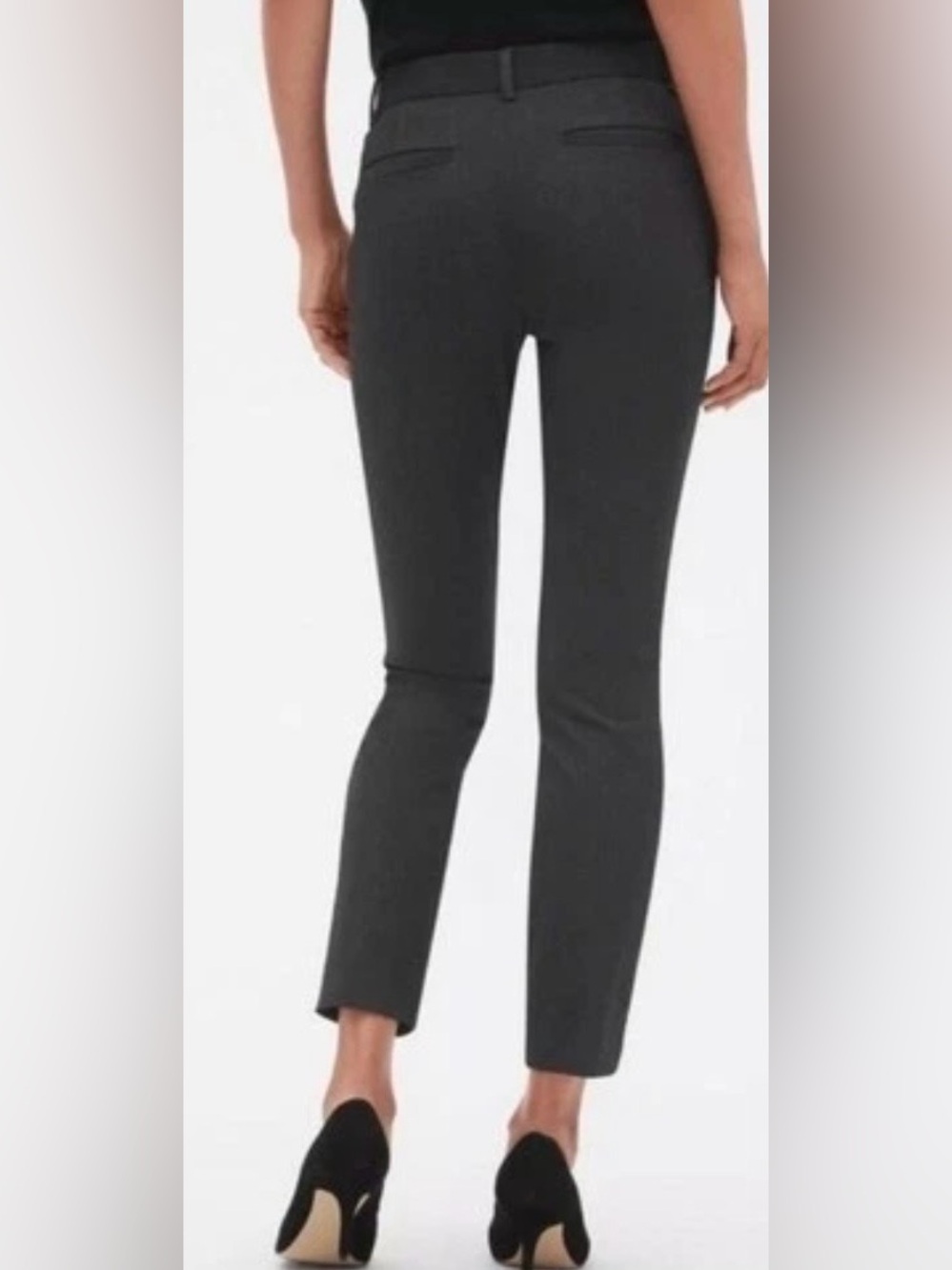 Gap Signature Skinny Ankle Pants Heather Charcoal Gray Bi-Stretch Size 10